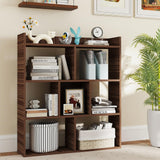 Tangkula 7-Cube Bookshelf, Floor Standing Open-Back Bookcase with Anti-Toppling Devices