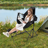 Tangkula Folding Camping Chair, Portable Camp Chair with Retractable Footrest