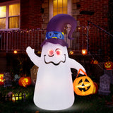 Tangkula 6 FT Halloween Inflatable Cute Ghost with Jack-O-Lantern