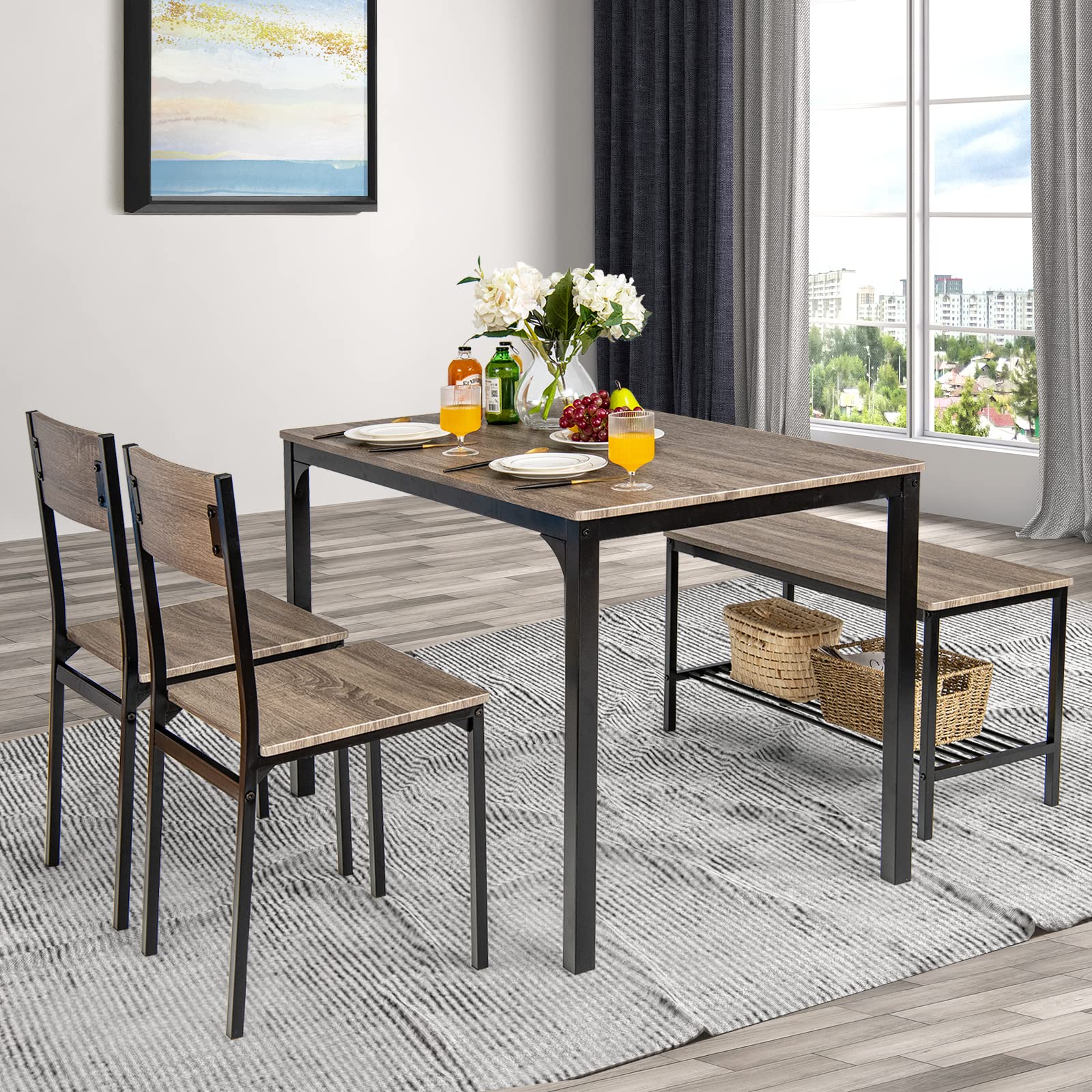 4-Piece Dining Table Set - Tangkula