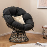 Tangkula PE Wicker Papasan Chair with 360° Swivel Base