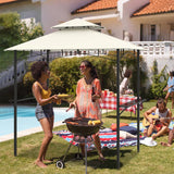 Tangkula 8x5 Ft Grill Gazebo, 2-Tier Barbecue Gazebo with 2 Shelves