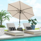 10FT Patio Umbrella, Outdoor Market Table Umbrella with Push Button Tilt