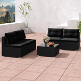 Tangkula 5 Piece Rattan Sofa Set, Outdoor Wicker Furniture Set w/Seat & Back Cushions