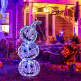 Tangkula 3.4 FT Halloween Lighted Stacked Pumpkins