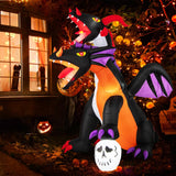 Tangkula 8 FT Inflatable Twin-Headed Dragon Decoration, Giant Halloween Inflatables with 5 LED Lights