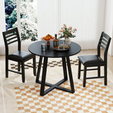 Tangkula Round Dining Table Set , Dinette Set with Table and Padded PU Chairs