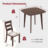 Tangkula Dining Table Set for 2, Kitchen Table and Chairs Set of 2 with Cushioned Seat