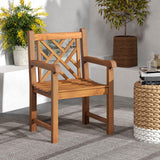 Tangkula Teak Wood Patio Dining Chair