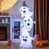 Tangkula 4 FT Halloween Lighted Stacked 3 Ghosts