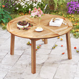 Tangkula Outdoor Round Dining Table for 4-6 People