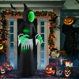 Tangkula 8 FT Giant Halloween Inflatable Ghost with Lighted Mirror Face