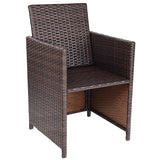 Tangkula Wicker Patio Dining Chairs and 4 Cushioned Ottomans Set, 10 Pieces Heavy Duty Patio Furniture Set