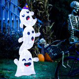 Tangkula 4 FT Halloween Lighted Stacked 3 Ghosts