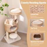 Tangkula Modern Cat Tree, 41 Inch Multi-Level Cat Tower with Cattail Fluff Condo & Top Perch