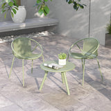 Tangkula 3 Pieces Bistro Set, All Weather PP Patio Conversation Set