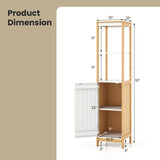 Tangkula Tall Bathroom Cabinet, Freestanding Narrow Storage Cabinet