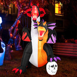 Tangkula 8 FT Inflatable Twin-Headed Dragon Decoration, Giant Halloween Inflatables with 5 LED Lights