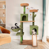 Tangkula Cactus Cat Tree, 63 Inch Tall Cat Tower with Sisal Scratching Posts