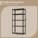 Tangkula 5-Tier Heavy Duty Metal Shelving with 2000 LBS Load, 35" / 47" Wide