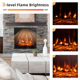 18" Electric Fireplace Heater, Freestanding & Recessed 1400 W Electric Stove Heater