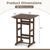 Tangkula 30" x 30" Square Bar Table