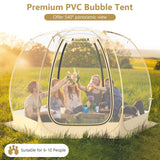 Tangkula Pop Up Bubble Tent, 11x11 Ft Oversize Outdoor Dome Tent for 6-10 People with 12 Stakes