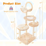 Tangkula Solid Wood Cat Tree, 4-in-1 Building Block Large Cat Tower with Space Capsule Nest, Sisal Scratching Posts