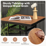 Tangkula 5-Piece Patio Dining Set, Outdoor 27.5" Bar Height Table & 4 30" Barstools w/Umbrella Hole