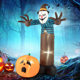 Tangkula 7 FT Halloween Inflatable Haunted Scarecrow, Blow up Yard Decoration with Built-in LED Lights