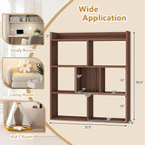 Tangkula 7-Cube Bookshelf, Floor Standing Open-Back Bookcase with Anti-Toppling Devices