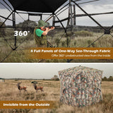 Tangkula 2-3 Person Hunting Blind with Full Open Door, 360 Degree See Through Ground Blind with Silent Slide Windows