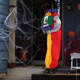 Tangkula 4.5 FT Halloween Grins Animatronic Clown with Pre-Recorded Phrases, LED Glowing Red Eyes