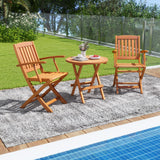 Tangkula Patio Wood Folding Chair , Outdoor Eucalyptus Wood Dining Chairs w/Armrests & Slatted Seat