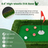 Tangkula Floating Golf Green for Pool, Floating Chipping Green Includes Golf Hitting Mat