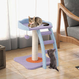 Tangkula Flower Cat Tree, Cute Cat Tower (Purple & Blue)