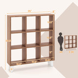 Tangkula 9-Cube Bookcase, Freestanding 3-Tier Bookshelf with 6 Removable Shelves