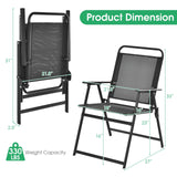 Tangkula Outdoor Folding Chairs Set of 2, Patio Dining Chairs with Breathable Seat & Cozy Armrests