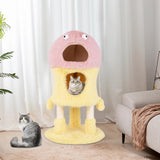 Tangkula Monster-Themed Cat Tree, 3-Level Cat Tower Activity Center with 2-Story Cat Condo