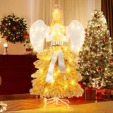 Tangkula 5.2 FT Lighted Angel with Christmas Tree Skirt