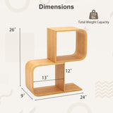 Tangkula Bamboo Geometric Bookshelf