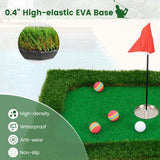 Tangkula Floating Golf Green for Pool, Floating Chipping Green Includes Golf Hitting Mat