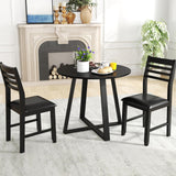 Tangkula Round Dining Table Set , Dinette Set with Table and Padded PU Chairs