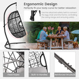 Tangkula Egg Chair with Stand, Hanging Egg Swing Chair with Removable Seat Cushion & Headrest