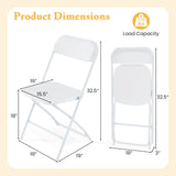 Tangkula Folding Chairs, Outdoor Portable Patio Chairs w/Plastic Seat & Back, Heavy-Duty Metal Frame