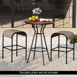 Tangkula 5 PCS Outdoor Bar Table Set, 28” Round Bar Height Table with 4 Bar Stools