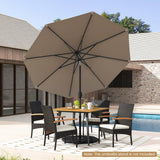 Tangkula 9FT Patio Umbrella, Outdoor Market Table Umbrella with Push Button Tilt Adjustment, Crank & 6 Sturdy Ribs for Garden