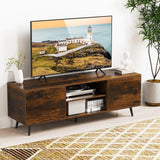 Tangkula TV Stand for 60" TVs, Entertain Center w/Power Outlets