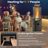 Tangkula Outdoor Heater, 40,000 BTU Propane Patio Heater with Tempered Glass Tube