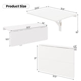 Tangkula 31.5" x 23.5" Wall Mounted Table, Folding Wall Mounted Desk Drop-Leaf Table